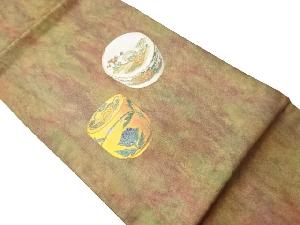 パッチワーク水差しに草花模様名古屋帯